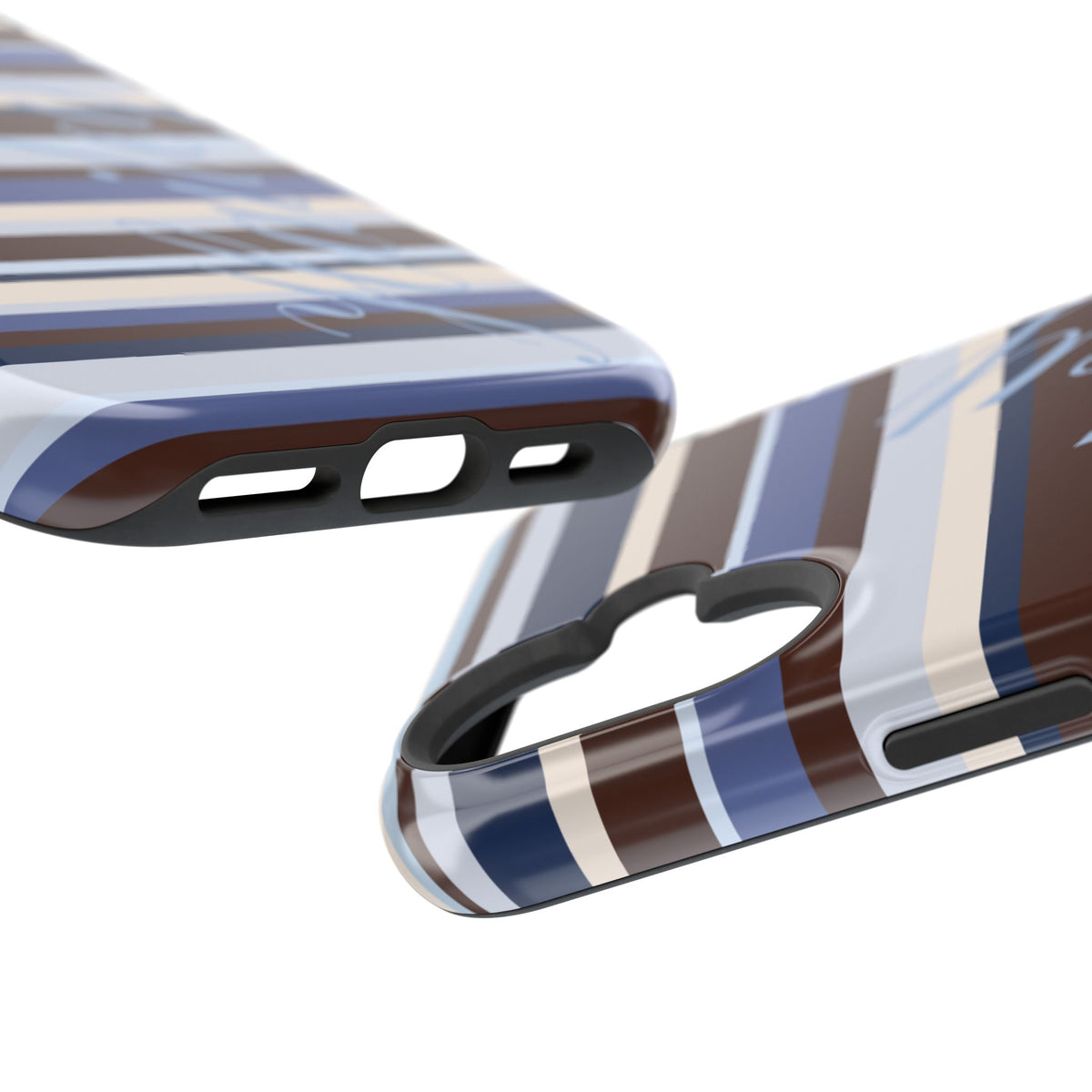 Custom Blueberry Mocha Stripes iPhone Case