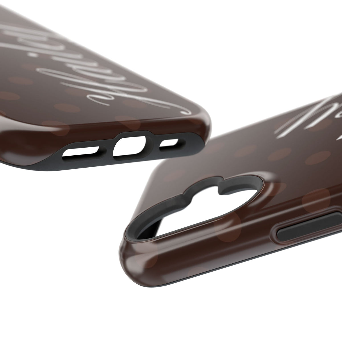 Custom Mocha Polka Dots iPhone Case
