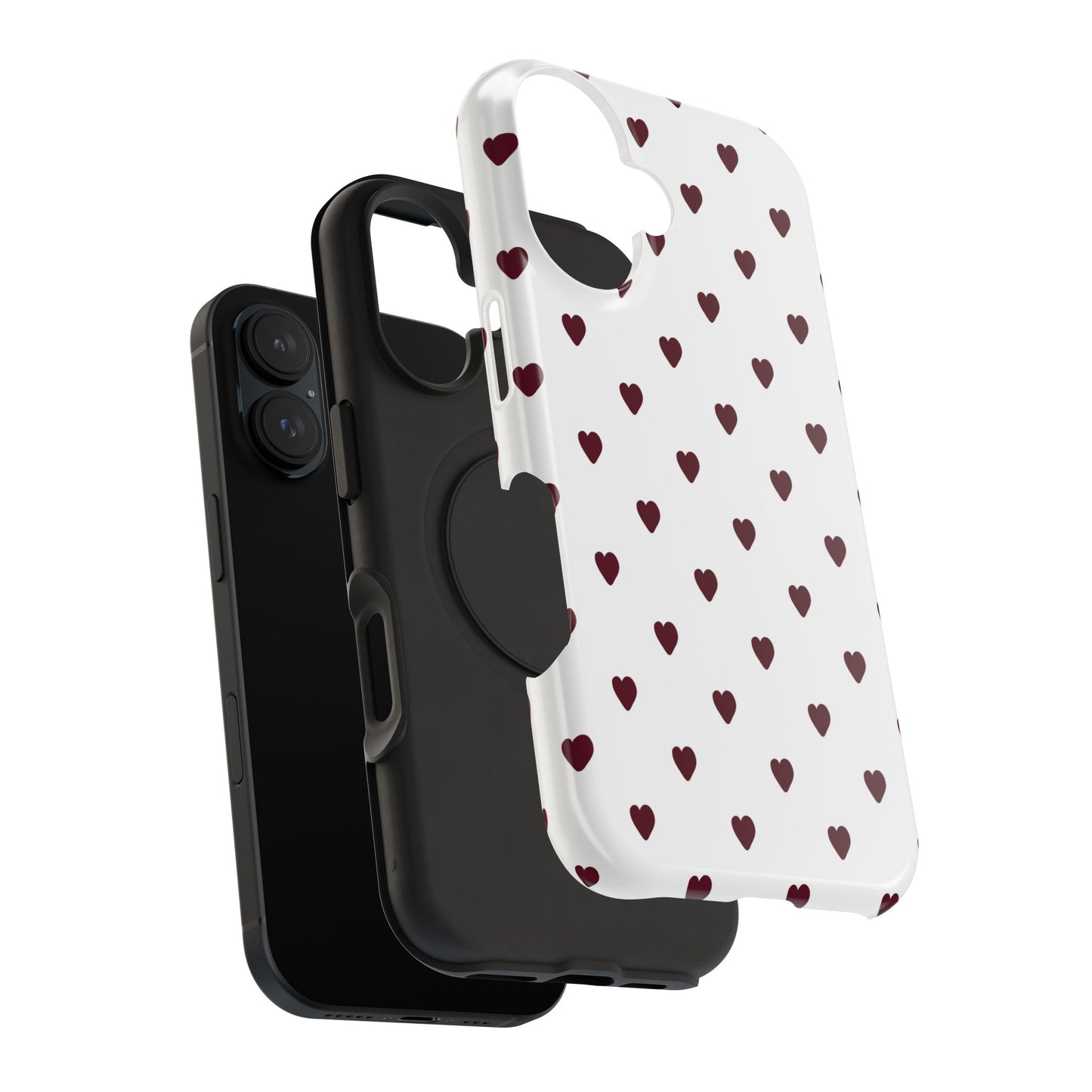 Burgundy Little Hearts iPhone Case