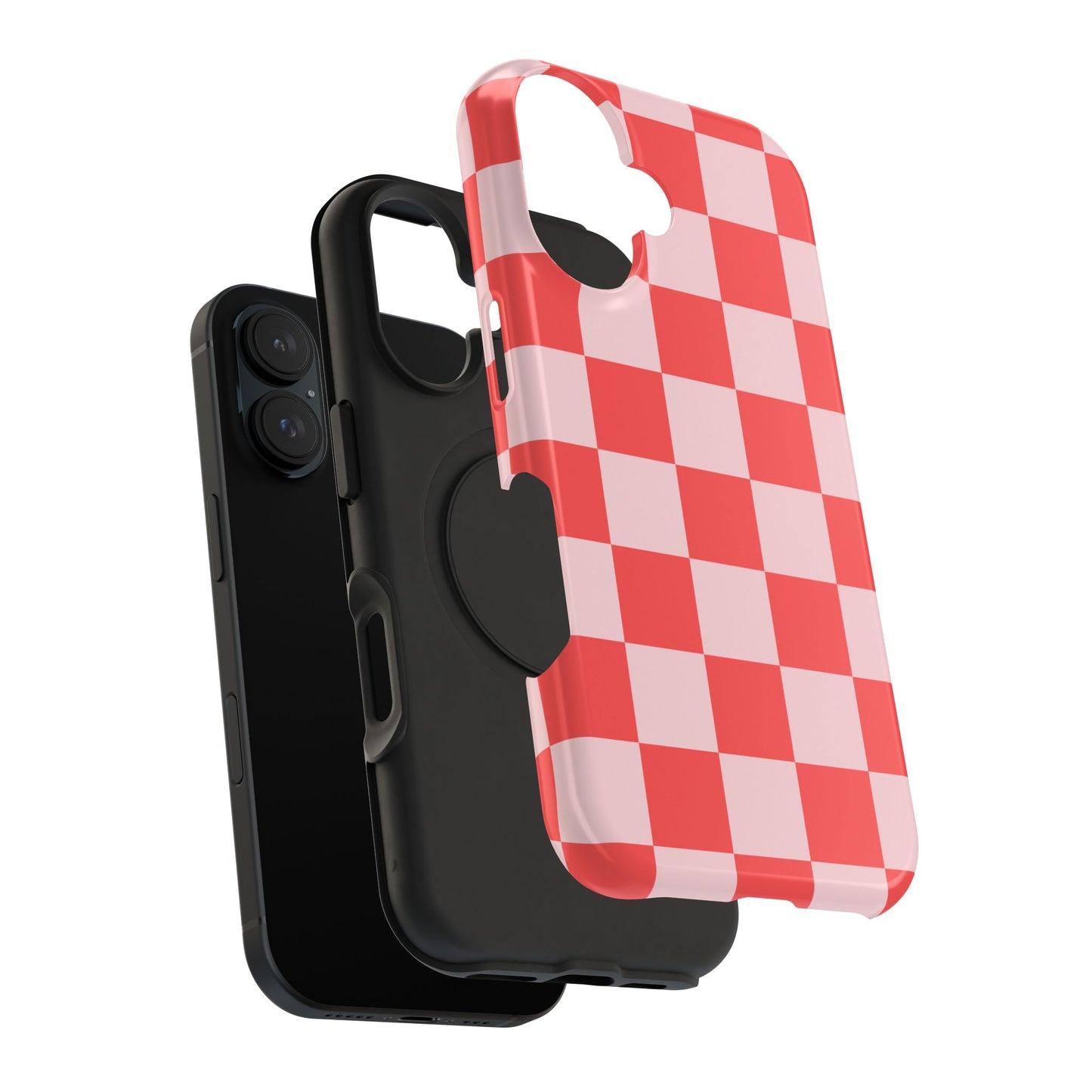 Red & Pink Checkered iPhone Case