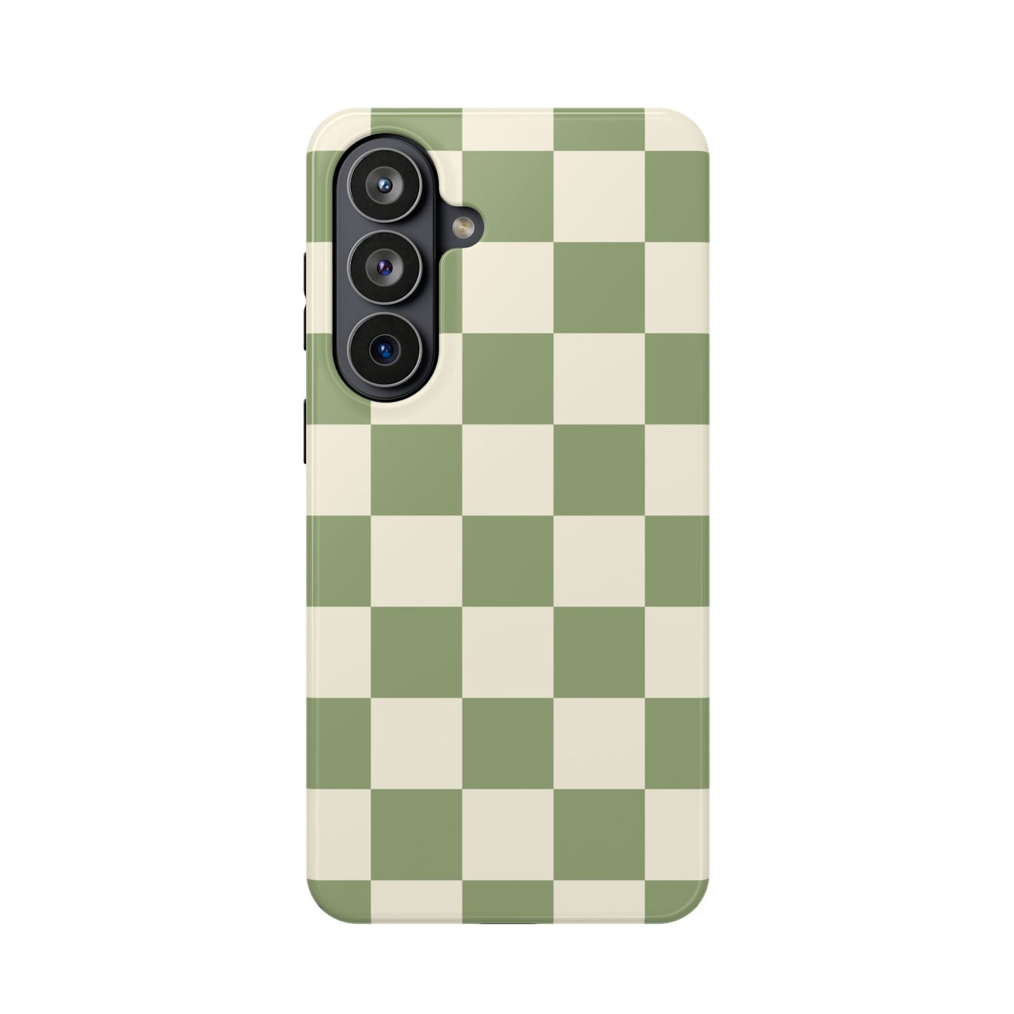 Green & Beige Checkered Samsung Case