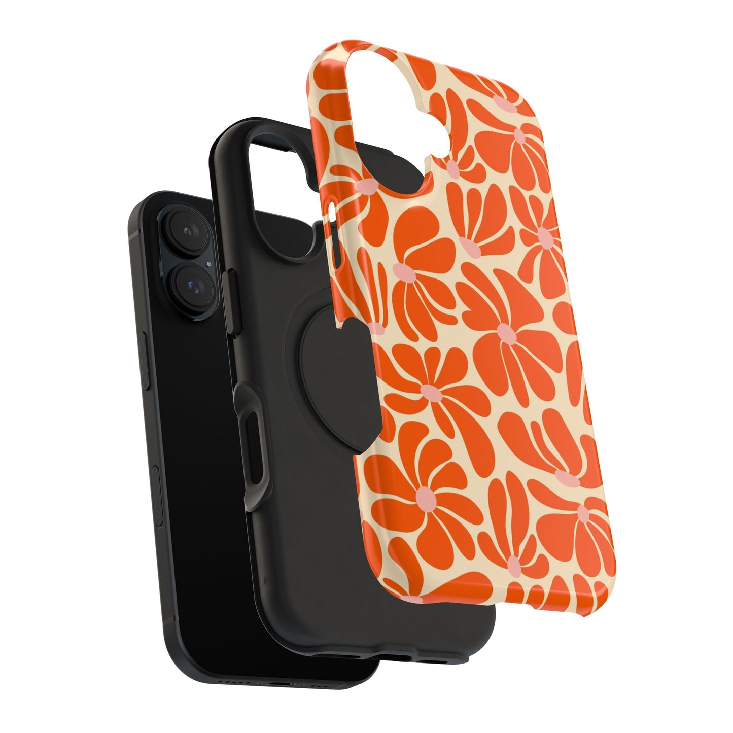 Orange Vintage Flowers iPhone Case