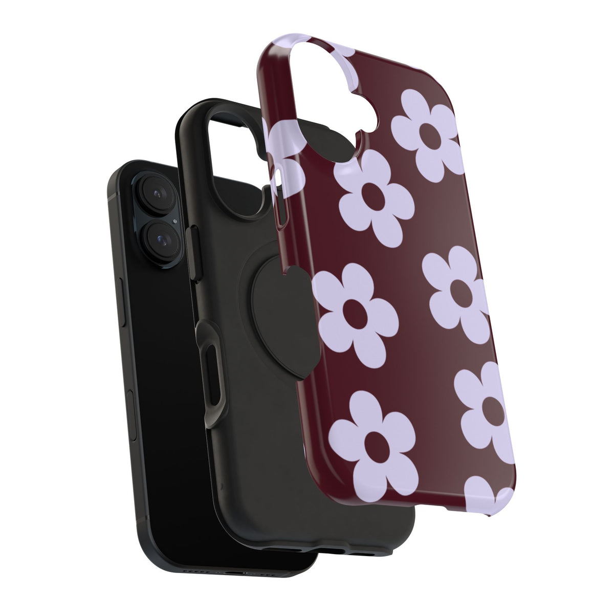 Burgundy Flowers iPhone Case