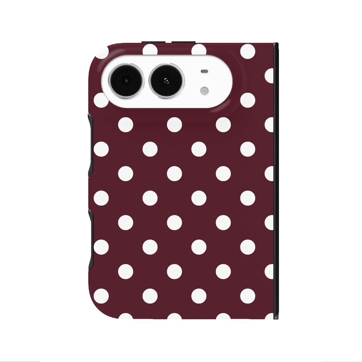 Burgundy & White Polka Dots iPhone Case