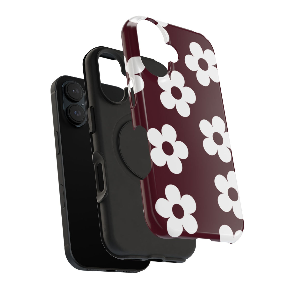 Burgundy Flowers iPhone Case