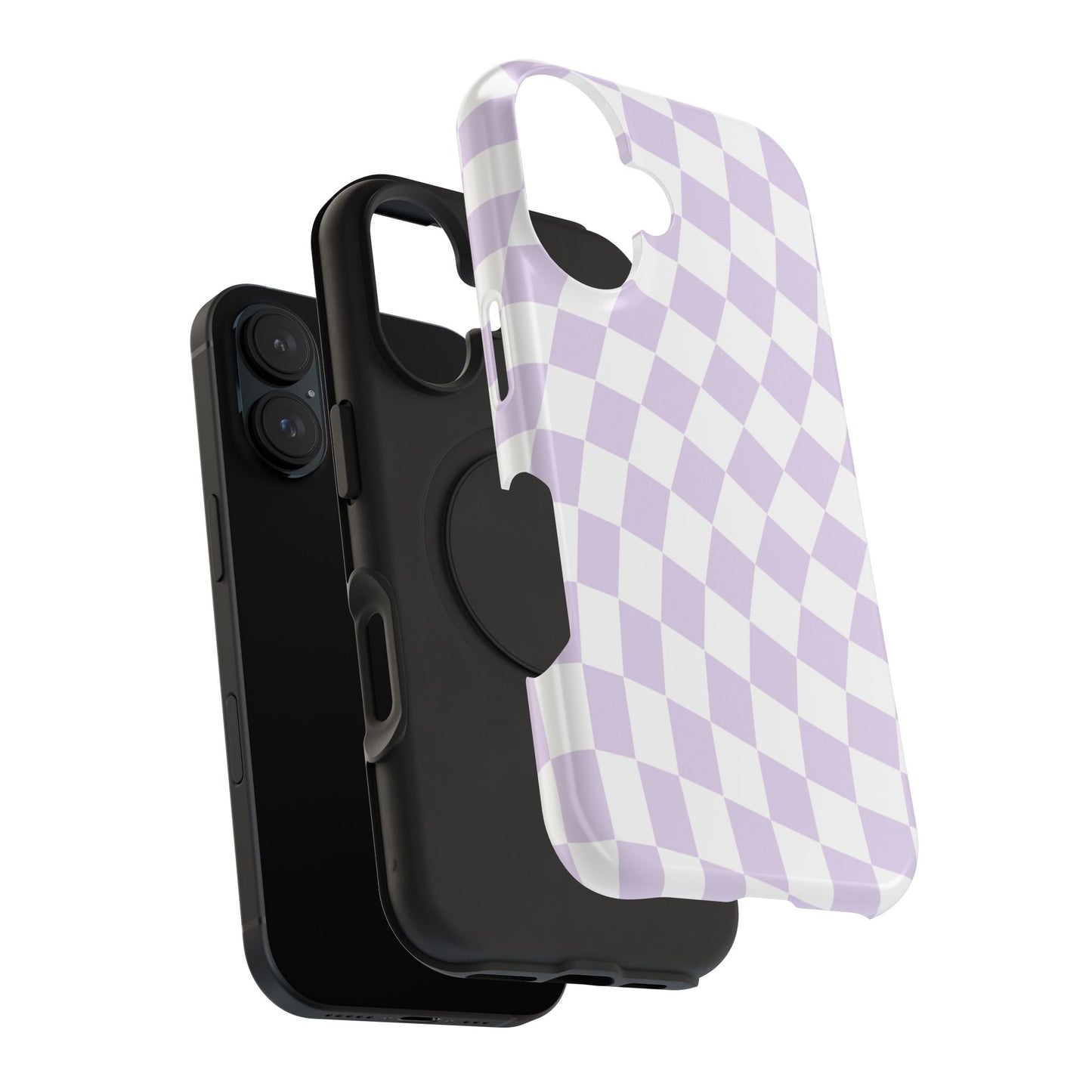 Purple Wavy Checkered iPhone Case