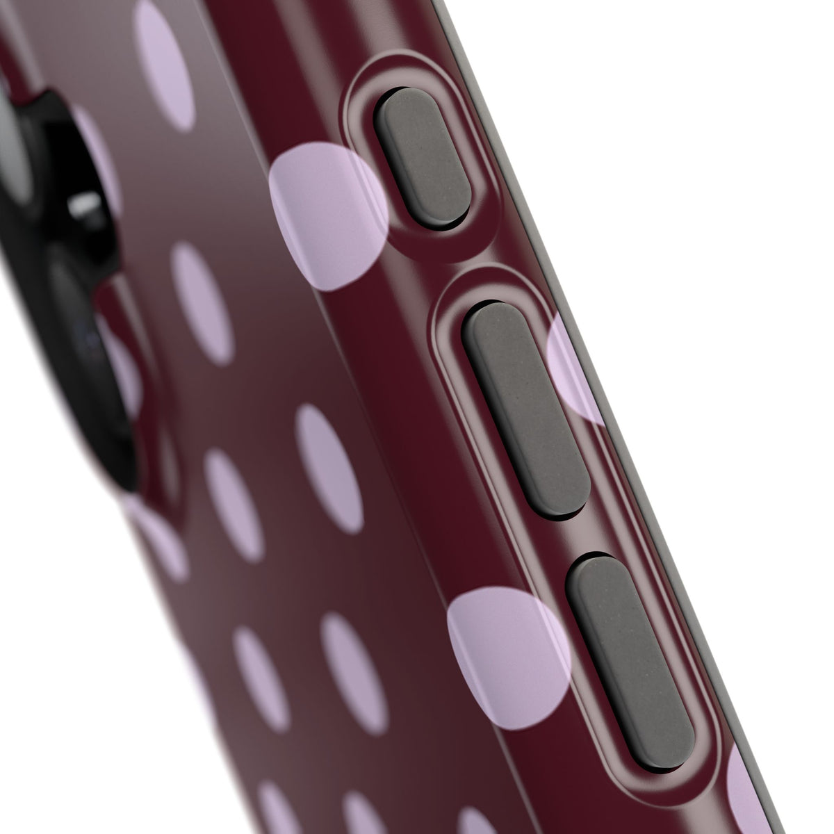 Burgundy & Violet Polka Dots iPhone Case