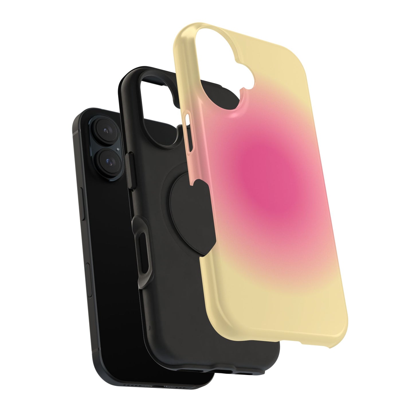 Hot Pink & Yellow Aura iPhone Case