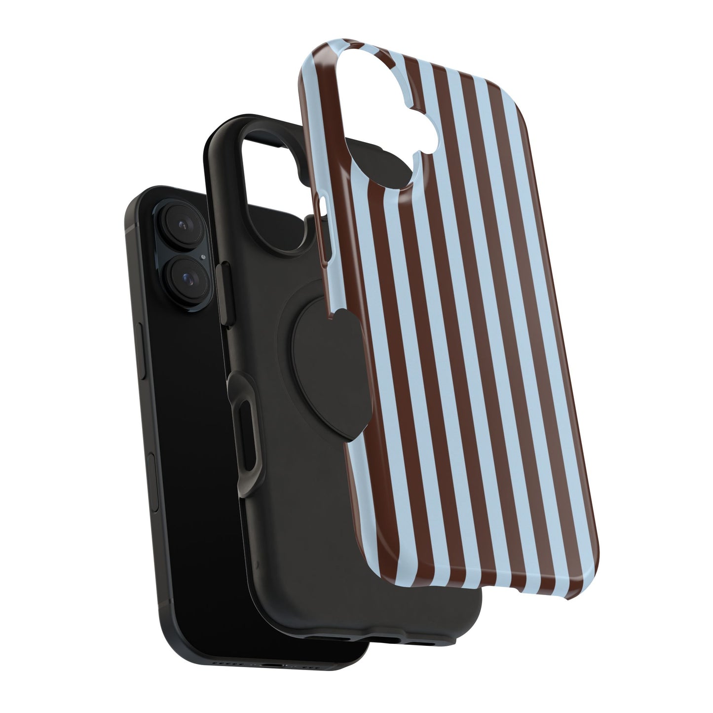 Blue Latte Stripes iPhone Case
