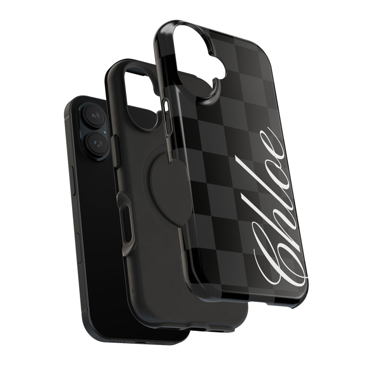 Custom Black Checkered iPhone Case