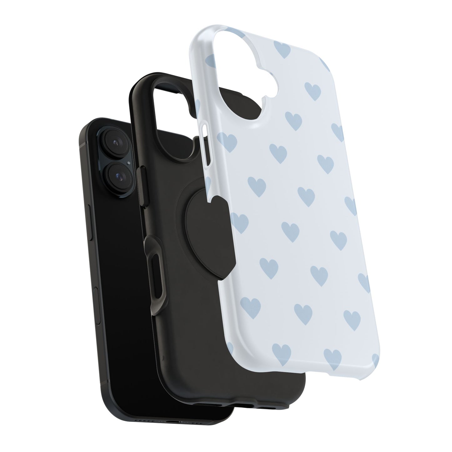 Light Blue Hearts iPhone Case