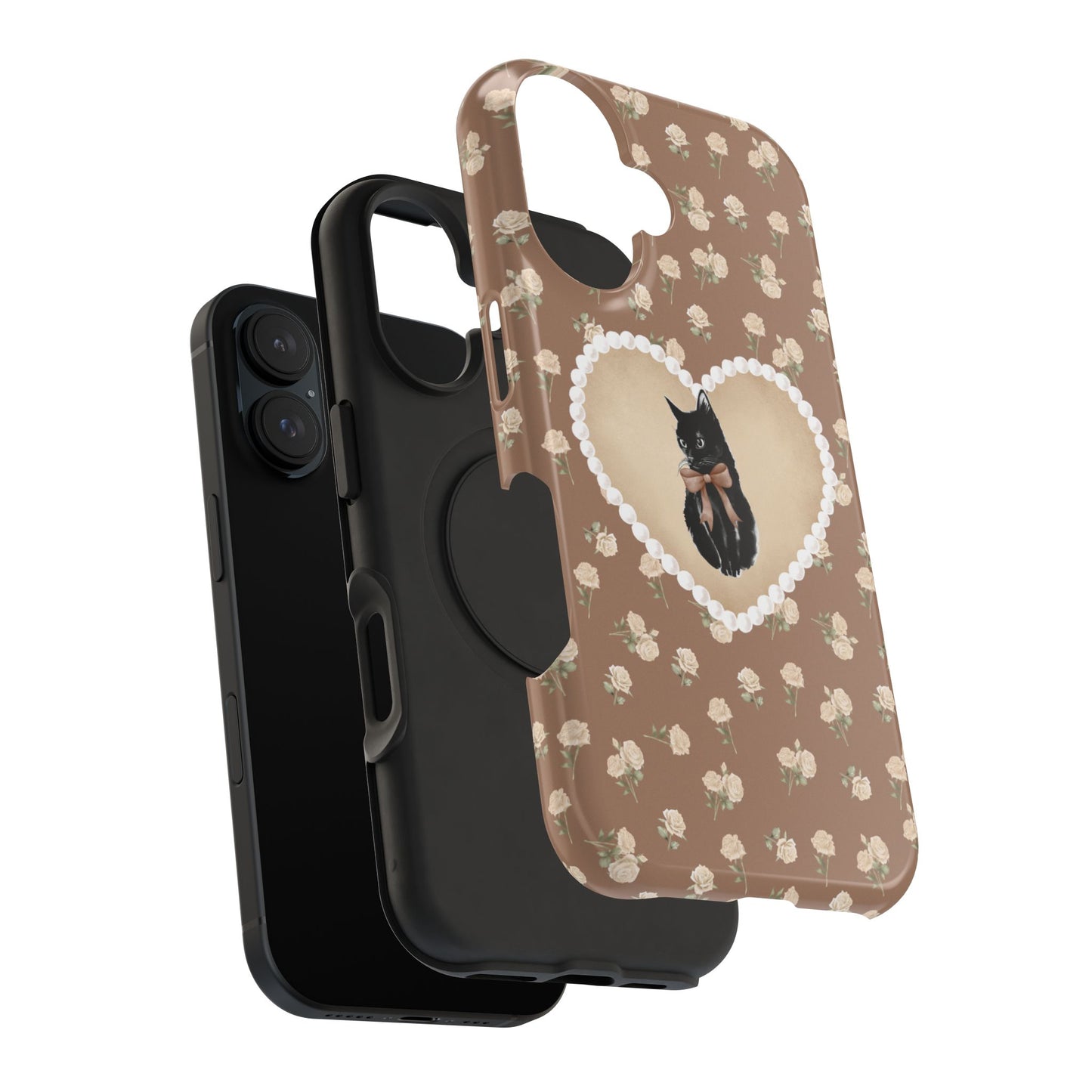 Brown Féline Roses iPhone Case