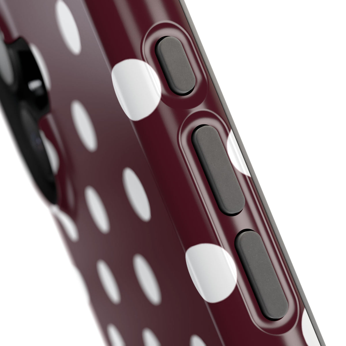 Burgundy Polka Dots iPhone Case
