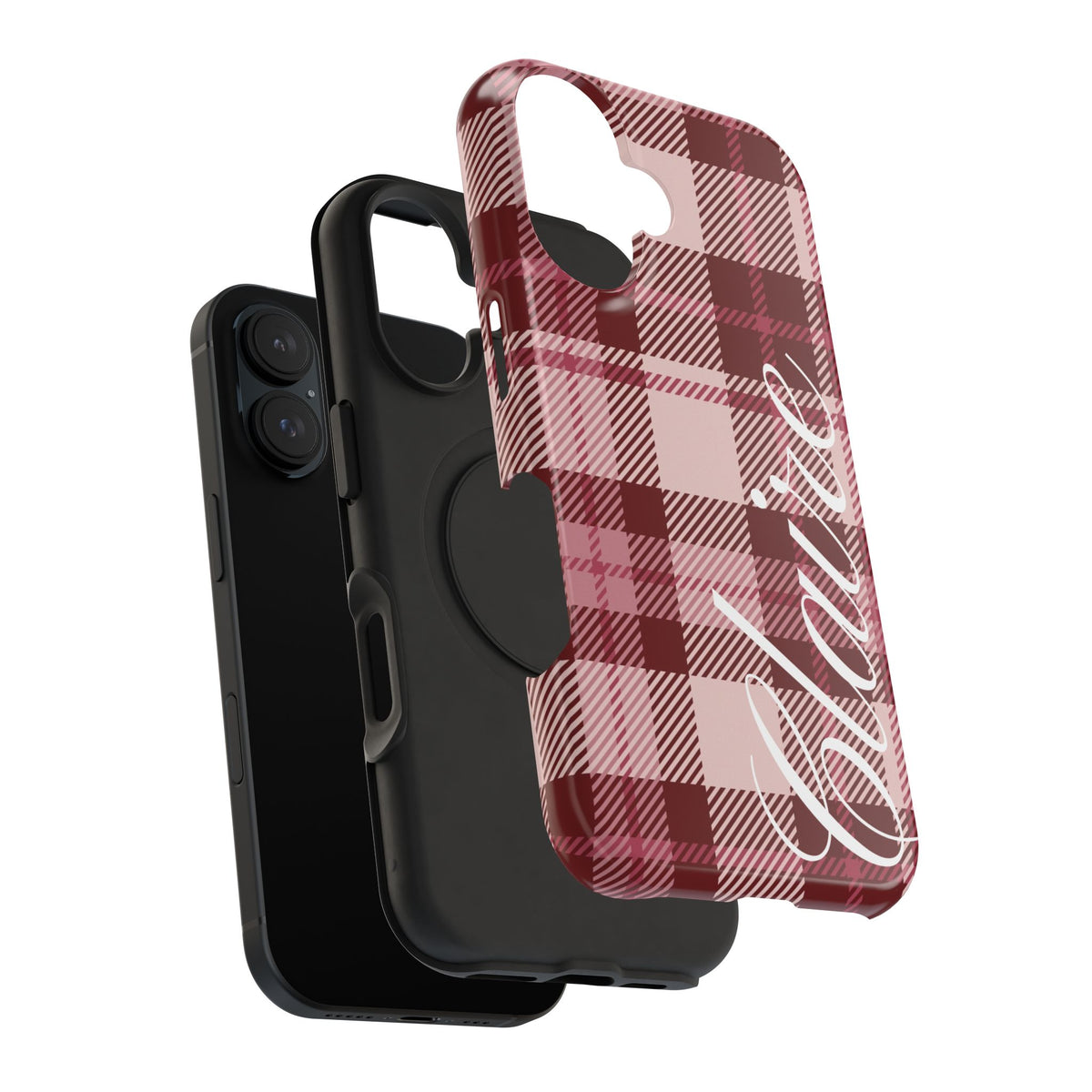 Custom Burgundy Plaid iPhone Case