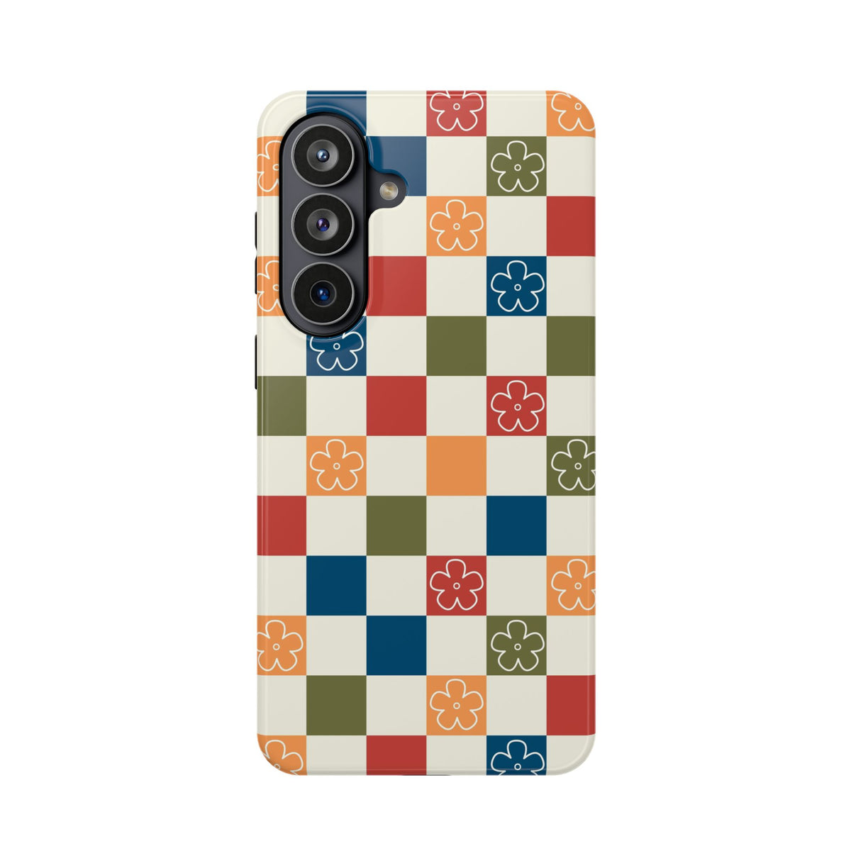 Vintage Flowers Checkered Samsung Case