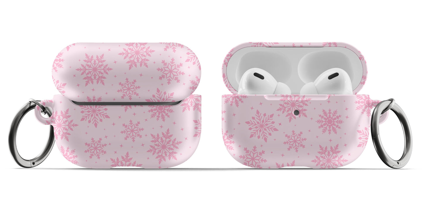 Pink Snowflakes AirPods Case