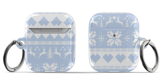 Blue Christmas Sweater AirPods Case