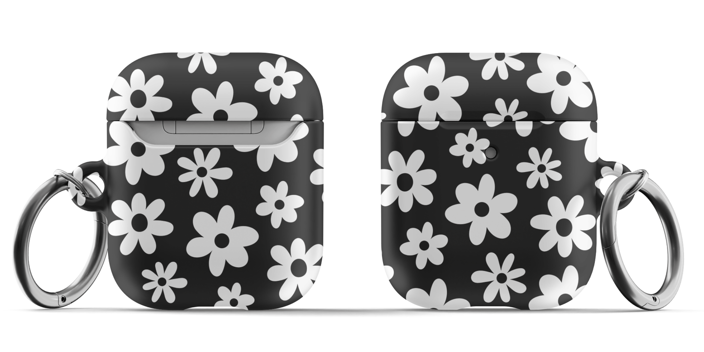 Black Flower Power AirPods Case