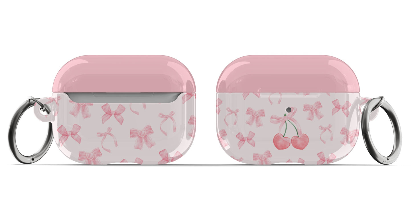 Cherry Pink Bows AirPods Case