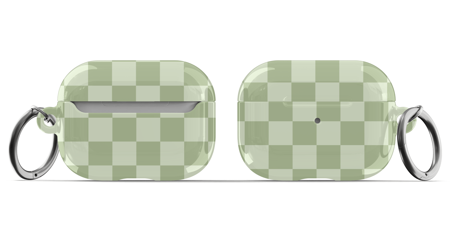 Green & Light Green Checkered AirPods Case