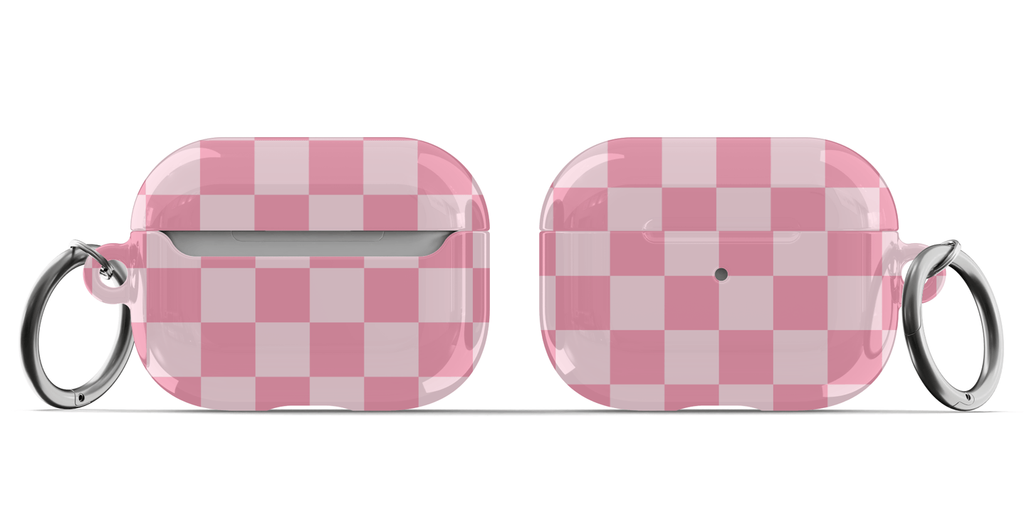 Pink & Light Pink Checkered AirPods Case