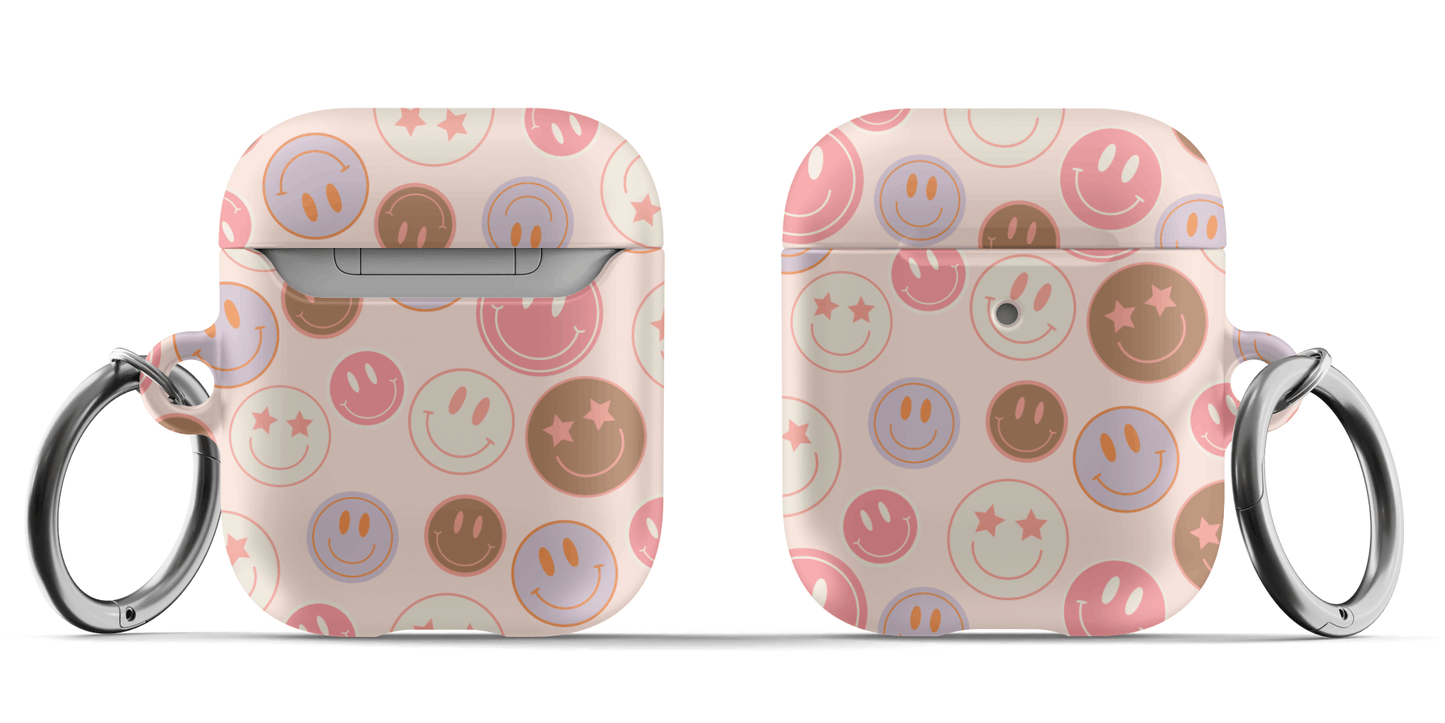 Preppy Pink Smiley Faces AirPods Case