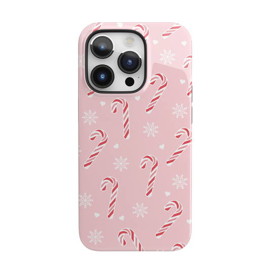 Peppermint Snowflakes iPhone Case