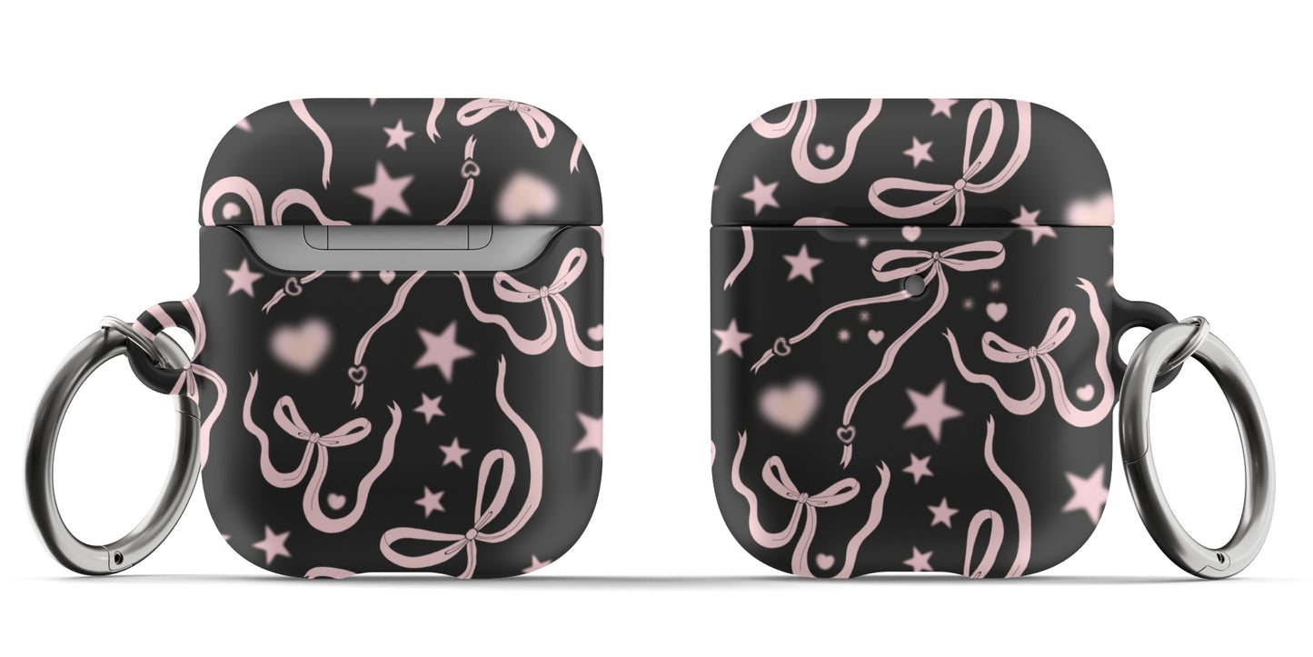 Black Cosmic Bows AirPods Case