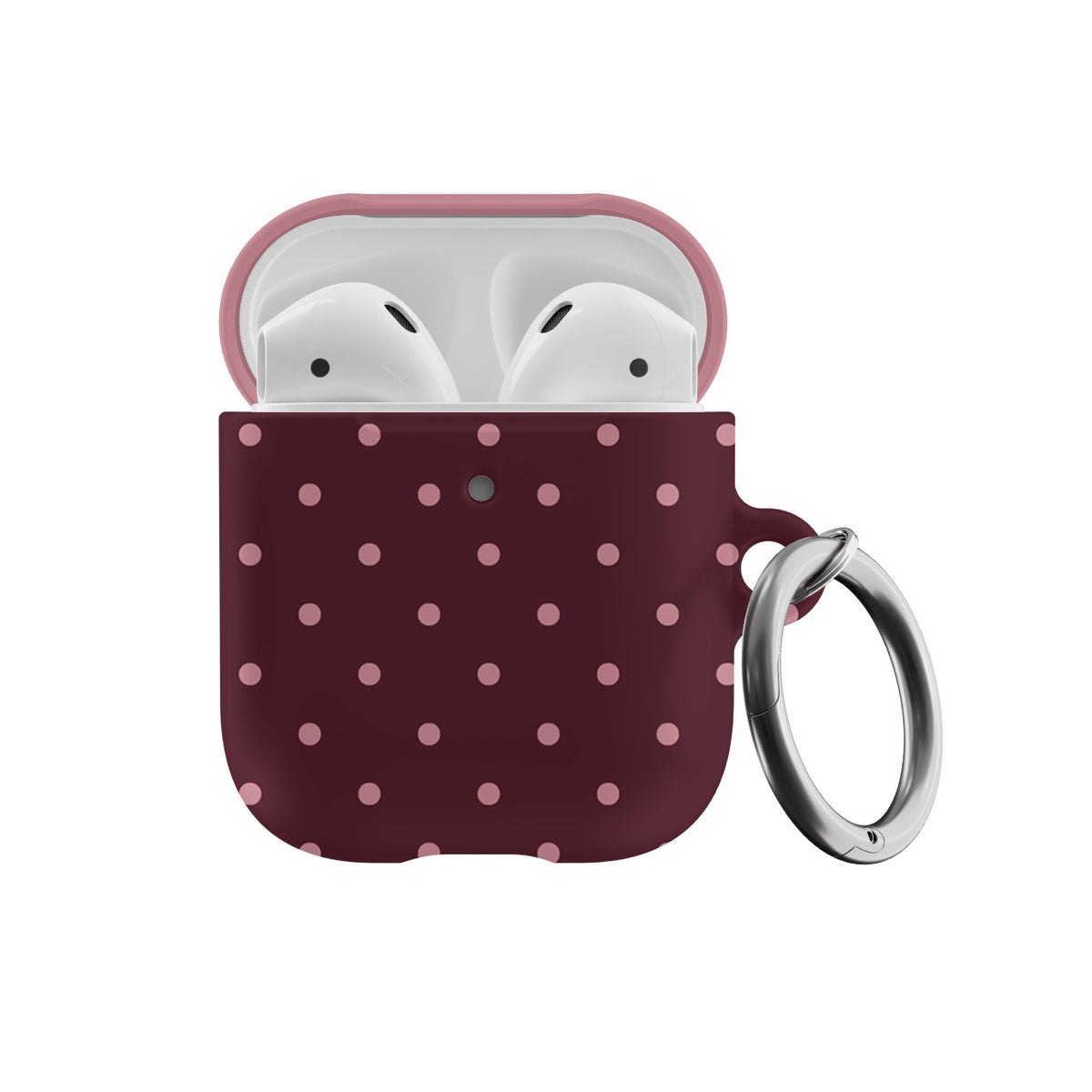 Burgundy & Pink Mini Dots AirPods Case