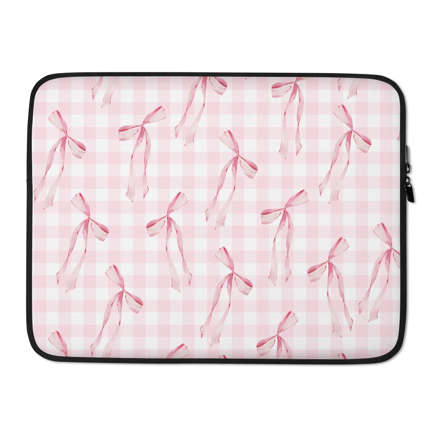 Pink Gingham Bows Macbook Sleeve