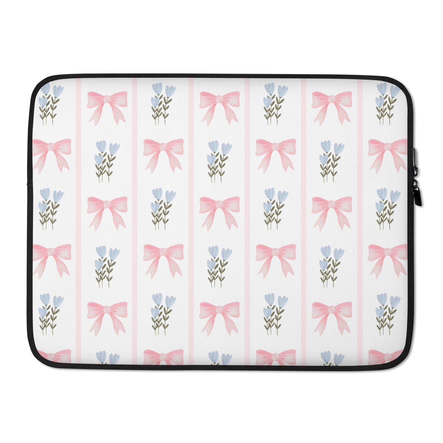 Pink Bows Floral Macbook Sleeve
