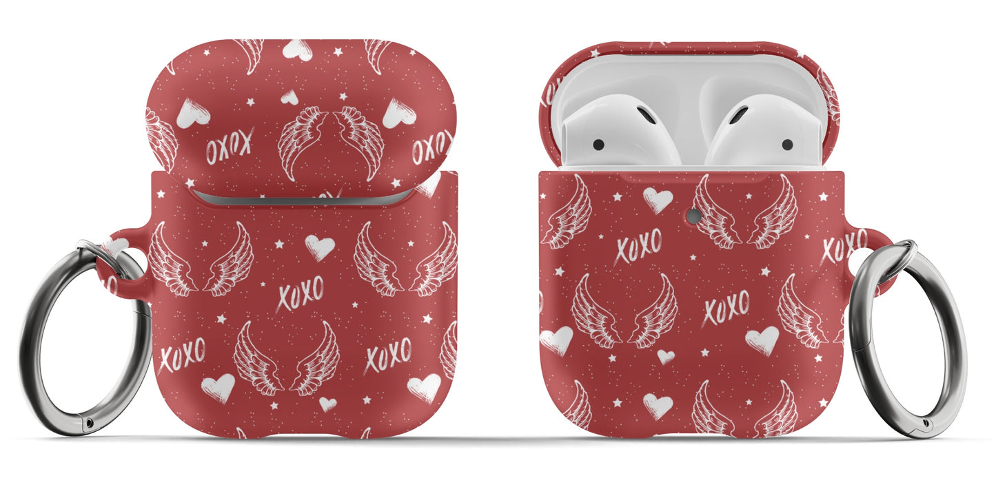 Red Y2K Angel Wings AirPods Case