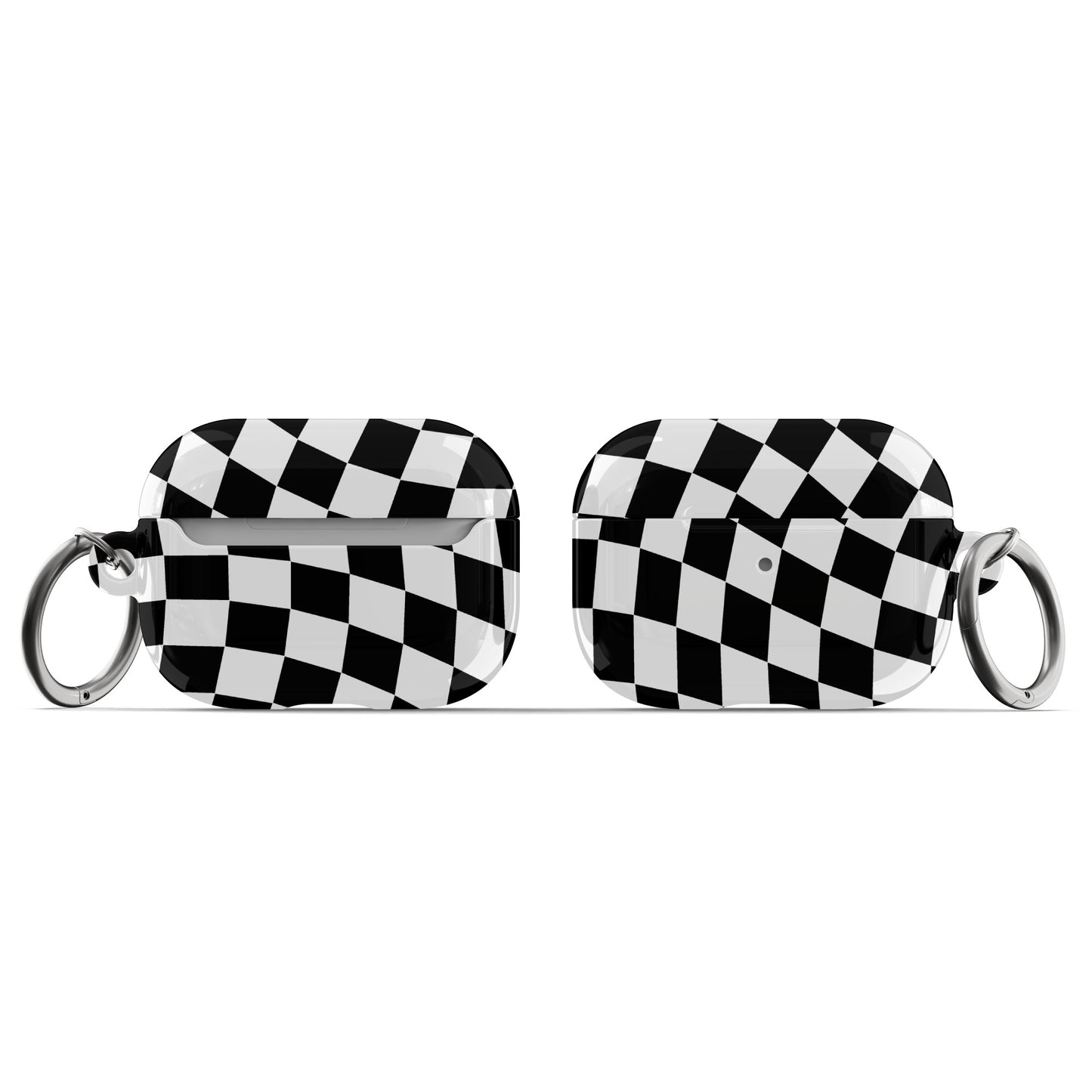 Black Wavy Checkered AirPods Case