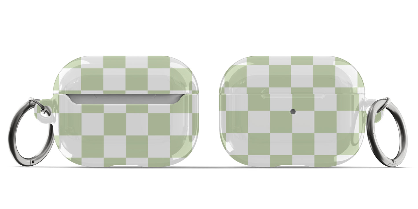 Light Green Checkered AirPods Case