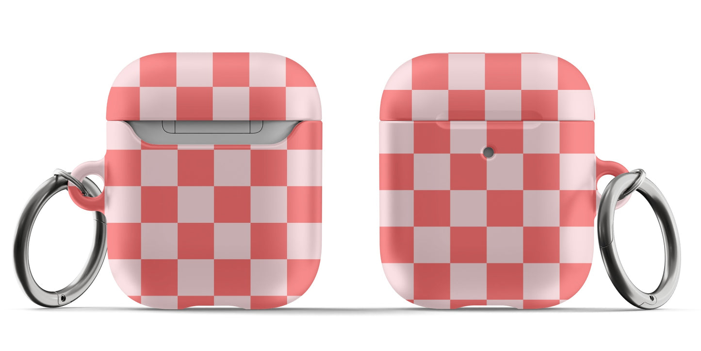 Red & Pink Checkered AirPods Case