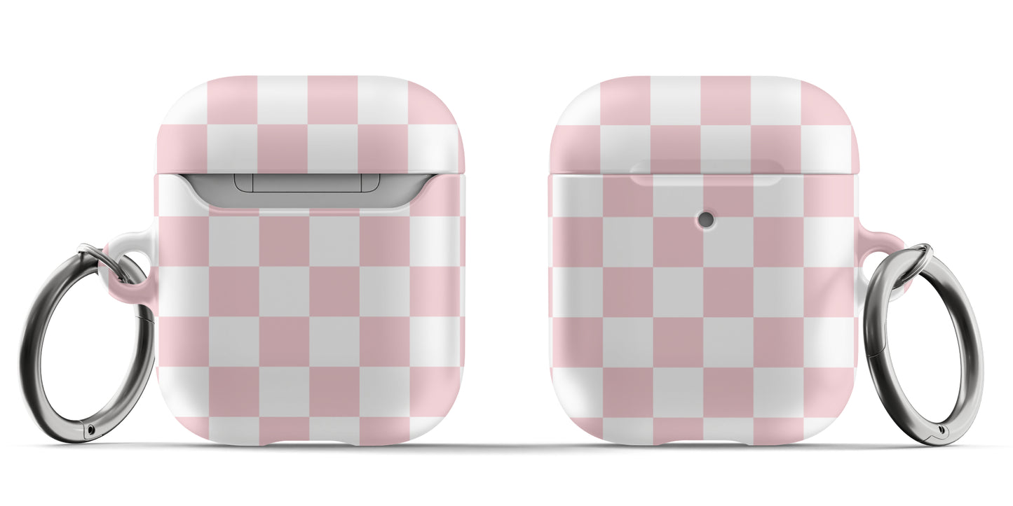 Pink Checkered AirPods Case