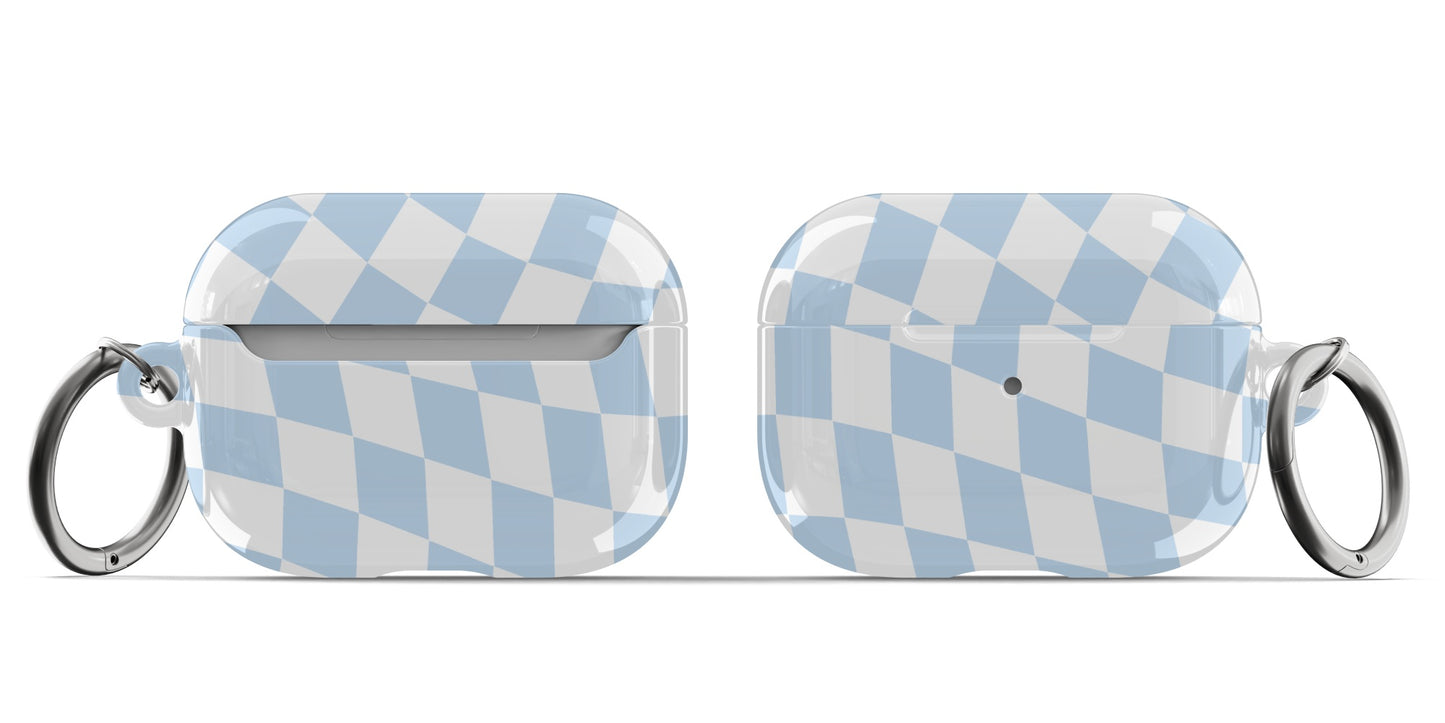 Light Blue Wavy Checkered AirPods Case