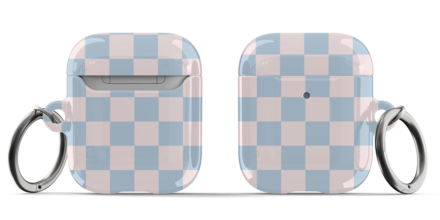 Pink & Blue Checkered AirPods Case