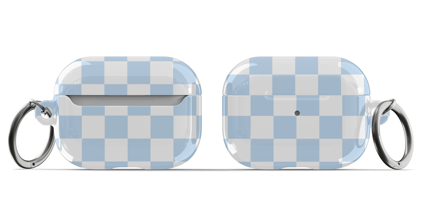 Light Blue Checkered AirPods Case