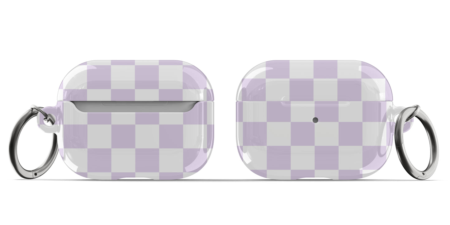 Light Purple Checkered AirPods Case