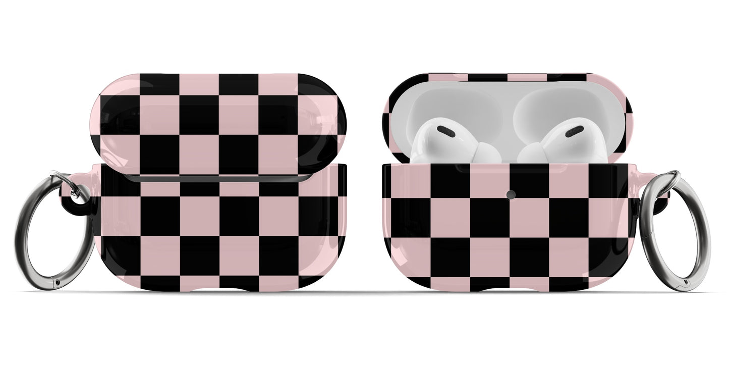 Pink & Black Checkered AirPods Case