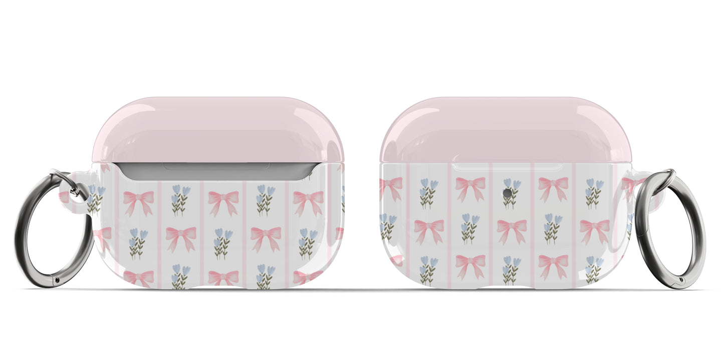 Pink Bows Floral AirPods Case