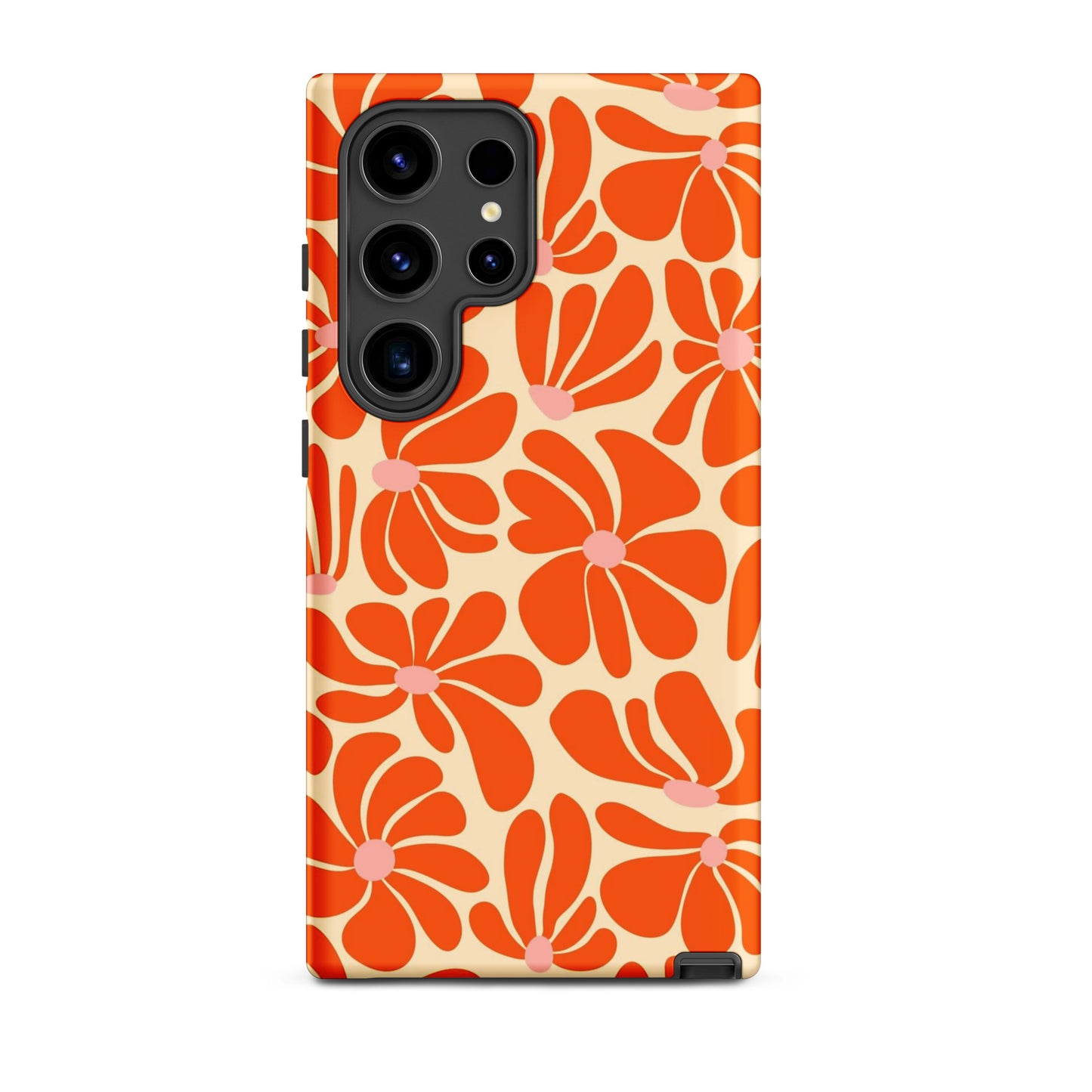 Orange Vintage Flowers Samsung Case