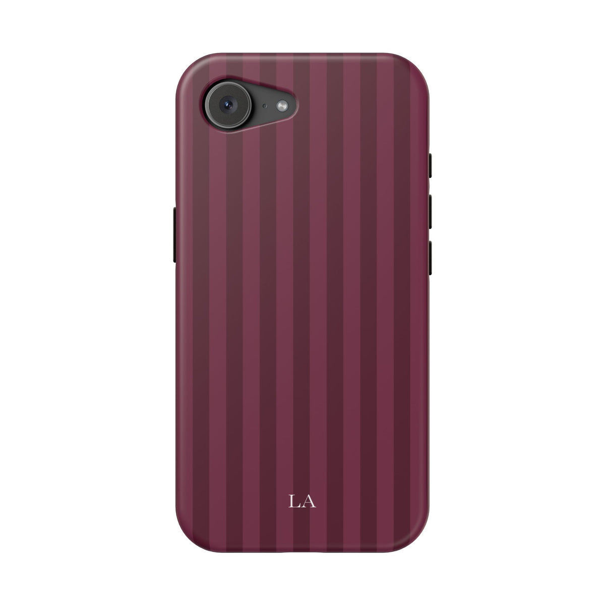 Custom Initials Plum Stripes iPhone Case