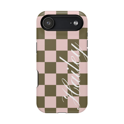 Custom Pistachio Checkered iPhone Case