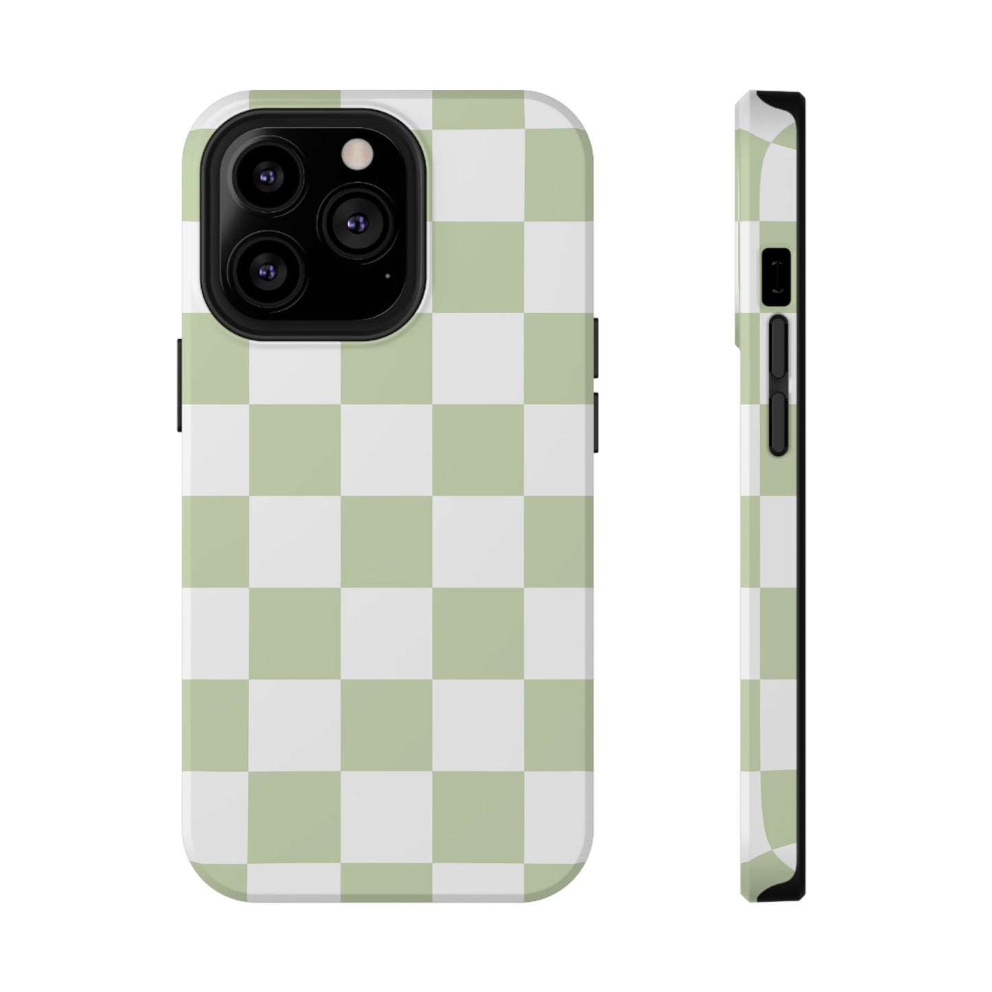 Pastel Green Checkered iPhone Case