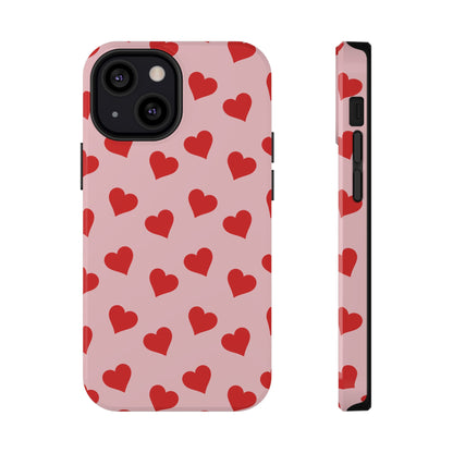 Red & Pink Heart Mania iPhone Case