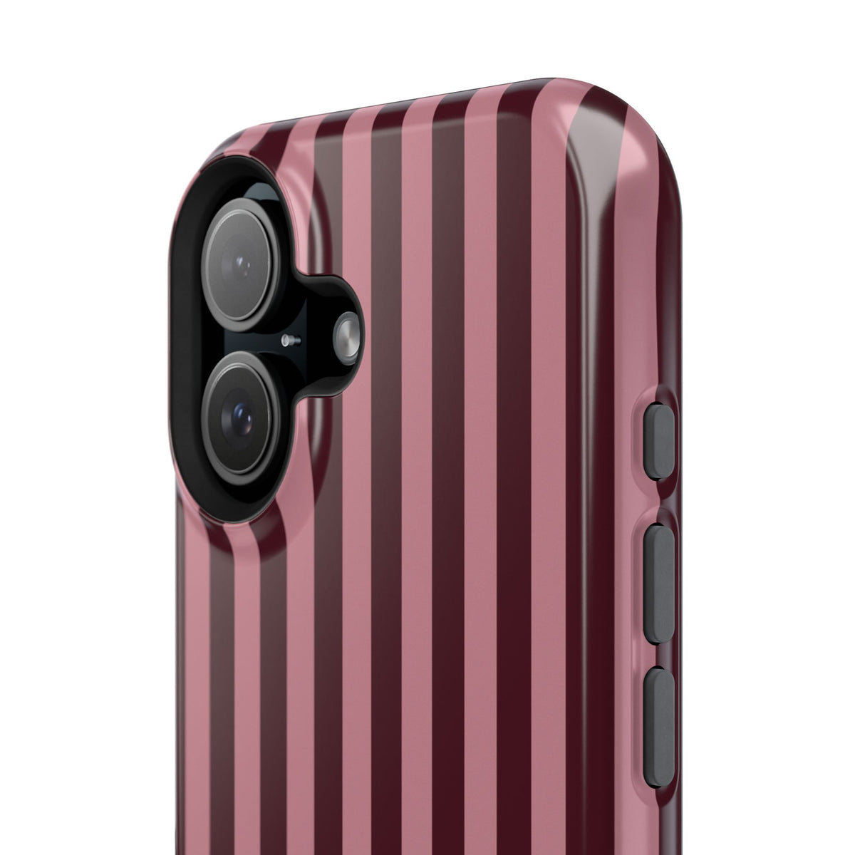 Burgundy & Pink Stripes iPhone Case