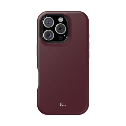 Custom Initials Burgundy iPhone Case