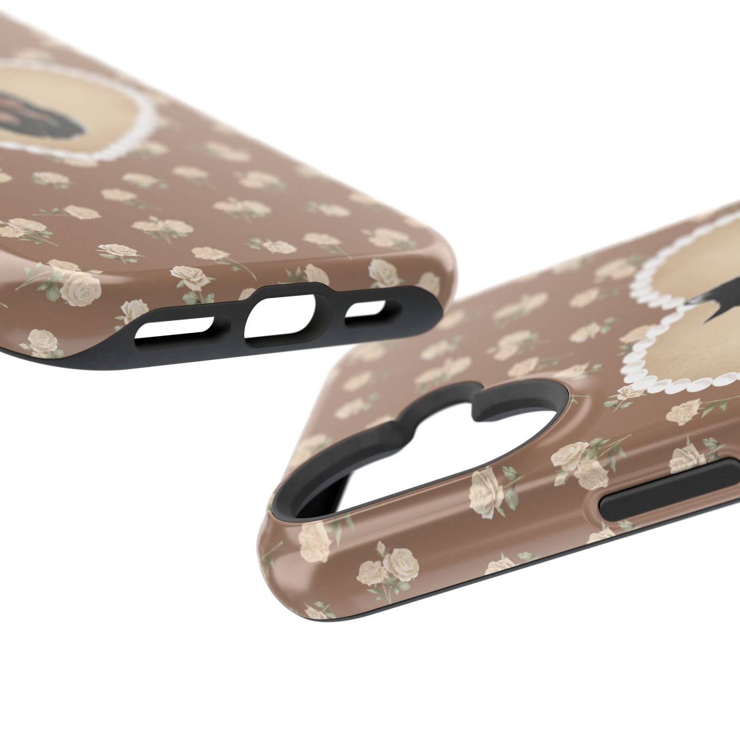 Brown Féline Roses iPhone Case